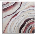 Absztrakt vászon kép 80x80 cm, piros, arany, fehér - MARBRE ROSE