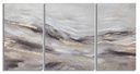 3db abztrakt vászon kép 150x80 cm, világos szürke, arany - TRIPLETS