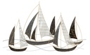 Fali dekoráció, vitorlás hajók, antracit, ezüst - PETIS BATEAUX