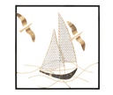 Fali dekoráció, Vitorláshajó, fekete - VOILIER ET OISEAU