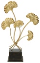 Gyertyatartó, ginko levelekkel, arany - ELEGANCE