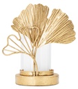 Gyertyatartó, ginko biloba leveles, kicsi,  arany - GINKO