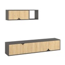 TV állvány és polc szett, antracit, tölgy színű - RONDOUNET