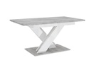 Étkezőasztal 140-180 cm, beton, magasfényű fehér - CROISE