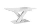 Étkezőasztal 140-180 cm, magasfényű fehér - CROISE