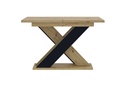 Étkezőasztal 120-160 cm, tölgyfa, fekete - EXODE