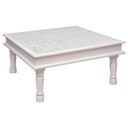 Dohányzóasztal marokkói stílus, fehér - BAHIA