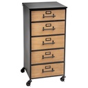 Komód, tölgy színű, fekete - SCOTLAND YARD