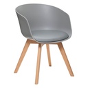 Műanyag karfás szék ülőpárnával, szürke - BRANDY