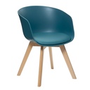 Műanyag karfás szék ülőpárnával, olajkék - BRANDY