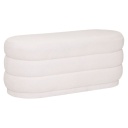 Puff 100 cm, buklé szövet, fehér - CHENILLE