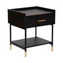 Éjjeliszekrény, fekete, arany - BONDINE