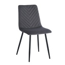 Halszálka mintásan steppelt bársony étkezőszék, antracitszürke - TARDIEU