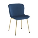 Bársony étkezőfotel, arany lábbal, királykék - MILLESIME