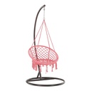 Függőfotel, makramé csomózott, rózsaszín - FARNIENTE