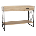 Konzolasztal, 2 fiókkal és polccal, tölgy - GRENADE