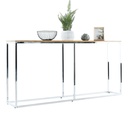 Modern konzolasztal, króm vázzal, tölgy - MINCE