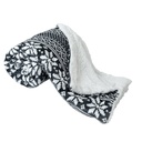 Kétoldalas takaró, téli motívumokkal, 150x200 cm, kék-fehér - CHALET