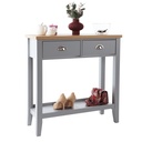 Konzolasztal fiokkal, világos szürke, dió - COTTAGE 1