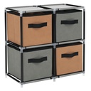 Komód szövet fiókokkal, fekete barna szürke - VOYAGE