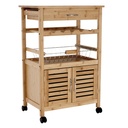 Tálalókocsi, tölgy színű, fekete - JUPITER