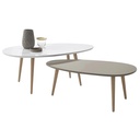 Asztal szett, fehér, szürke - DUO