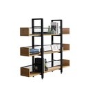 3 polcos polcállvány, fekete, tölgy színű - BIZARRE