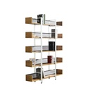 5 polcos polcállvány, fehér, tölgy színű - BIZARRE