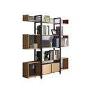 3 polcos polcállvány, fekete, tölgy színű - BIZARRE