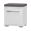 Ülőkés cipősszekrény, 46 cm, ülőpárnával, magasfényű fehér - BRILLANCE