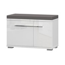 Ülőkés cipősszekrény, 76 cm, ülőpárnával, magasfényű fehér - BRILLANCE