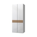 Kétajtós szekrény, tölgy, magasfényű fehér - BOSPHORE