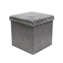 Összehajtható puff mintás, szürke szövet 38cm - ETOILE