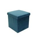 Összehajtható puff, olajkék 38cm - CHEVRON