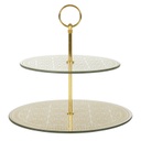Szervírozótál, 2 emeletes átlátszó, arany - MAROC