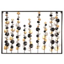 Fali fém dekoráció, levelek 100x170 cm, fekete arany - FEUILLANTINES