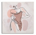 Vászon falikép 80x80 cm, absztrakt nő, rózsaszín - SILHOUETTE