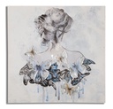 Vászon falikép 80x80 cm, absztrakt nő, színes - DE DOS