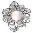 Fali tükör, virág alakú, fém fekete - VAJANA