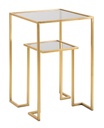Lerakóasztal, átlátszó üveg, arany - PALVINE