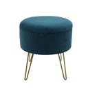 Kordbársony ülőke, tárolórésszel arany lábakkal, olajkék - BIJOU