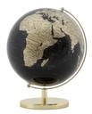Asztali dekoráció, földgömb 34 cm, fekete arany - GLOBE