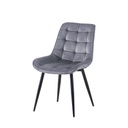 Étkezőszék, bársony szürke, fekete lábakkal - LOULOU