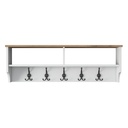 Fali fogas 120 cm, fehér diófa szín - MANTEAU