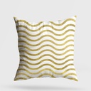 Díszpárna 43x43, mustársárga, hullámvonalas mintával - VAGUE 1