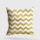 Díszpárna 43x43, mustársárga, cikkcakk mintás - VAGUE 2