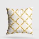 Díszpárna 43x43, mustársárga, rácsos mintával - LOSANGES