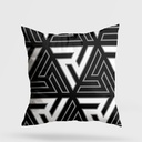 Díszpárna 43x43, fekete, geometriai mintával - GEO