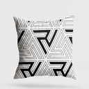 Díszpárna 43x43, fehér, geometriai mintával - GEO