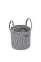Fonott pamutkosár, 25 cm, Szürke - PATCHU